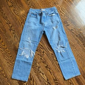 COPY - Blue jeans with rips - wedgie straight pant
